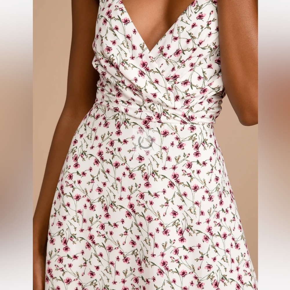 Lulus white floral midi dress